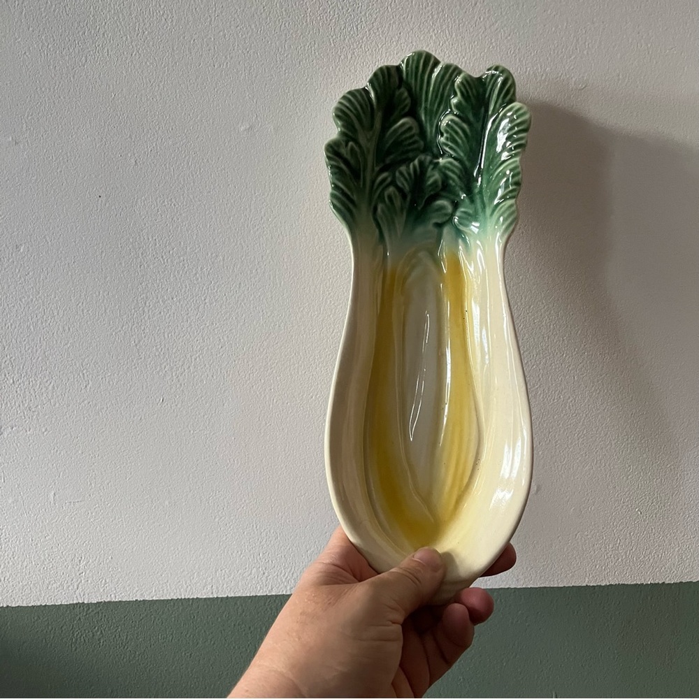 Cardinal Usa Ceramic Celery Shaped Serving Dish or Spoon Rest